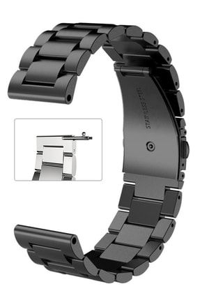 Huawei Watch Gt Gt2 Gt2e 46mm Saat Uyumlu 22mm Siyah Renk Paslanmaz Çelik Metal Saat Kordonu TB-UM-HW-46