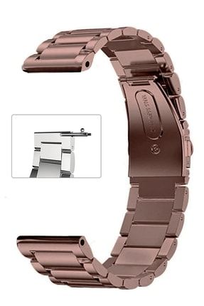 Huawei Watch Gt Gt2 Gt2e 46mm Saat Uyumlu 22mm Kahverengi Renk Paslanmaz Çelik Metal Saat Kordonu TB-UM-HW-46