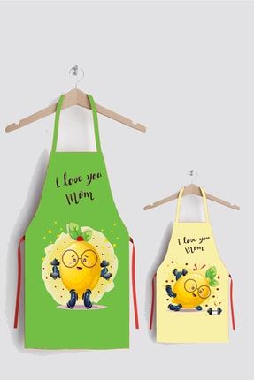 Ays Home Limon Desen Anne Çocuk Mutfak Önlüğü Seti AYSO301