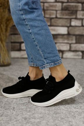 Siyah - Marry Triko Taşlı Sneaker 850
