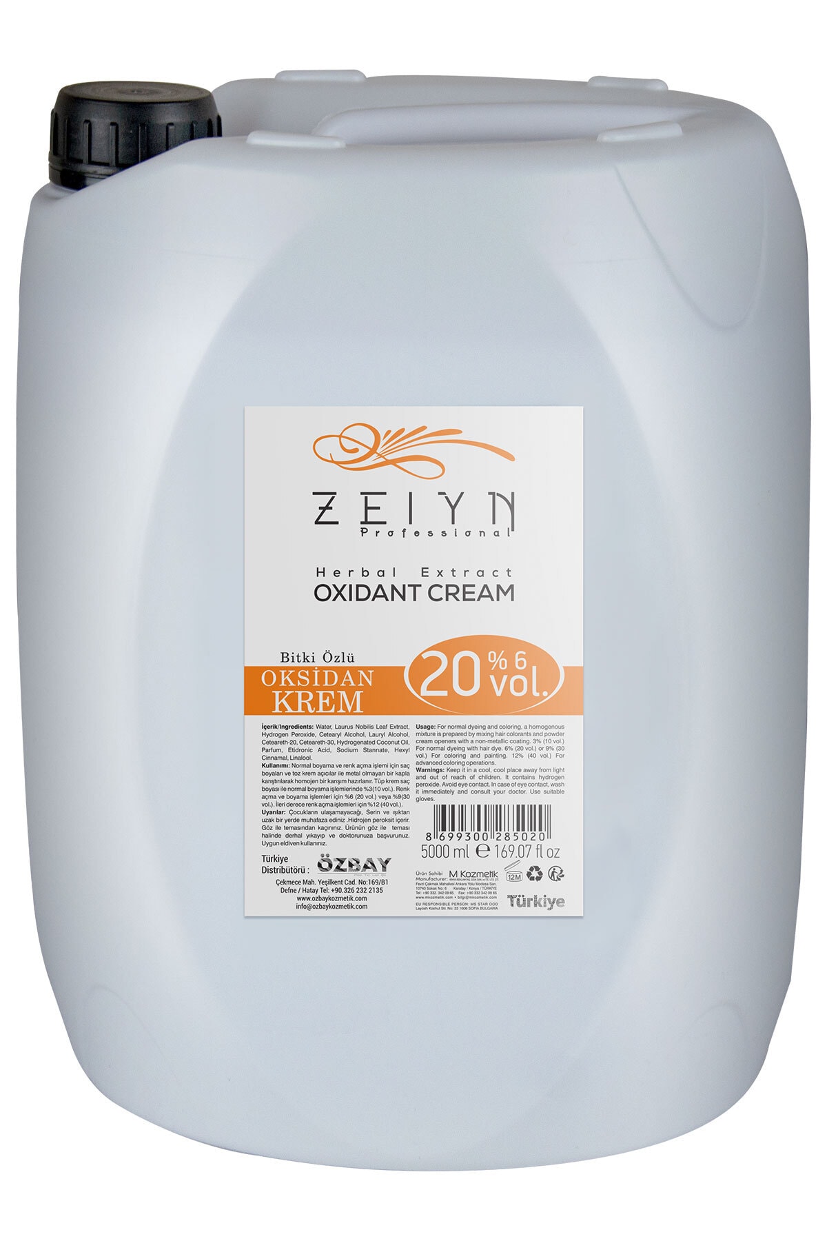 Zeiyn Herbal Oksidan Cream 20 Vol. %6 - 5 Lt — 285020