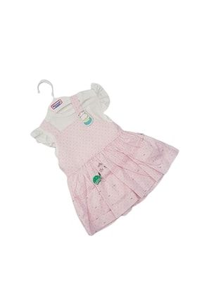 2545 Kız Bebek Cute Hippo Su Aygırı Baskılı Slopet Elbise mnk04070