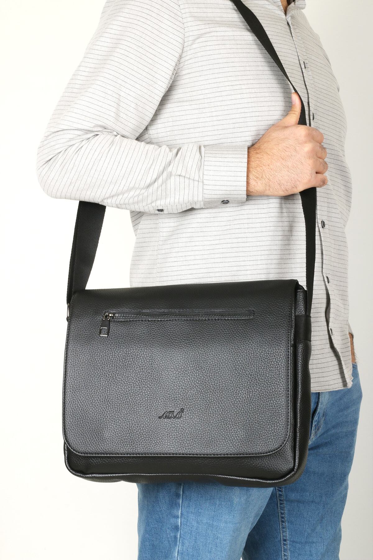 Fiyaka  1800 Winleks Deri Postacı Çantası Siyah - Görsel 3