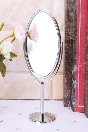 2 Adet Masa Üstü Mini Makyaj & Bakım Aynası 360° Dönebilen Çift Taraflı Büyüteçli Makyaj Aynası 15x8 PRA-5916133-3710