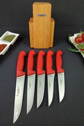 Sofra Mutfak Bıçak Seti Kasap Bıçağı Restoran Içi Stantlı 6 Parça Bıçak Takımı Silver Seri S-0-1-2-3 BRS198