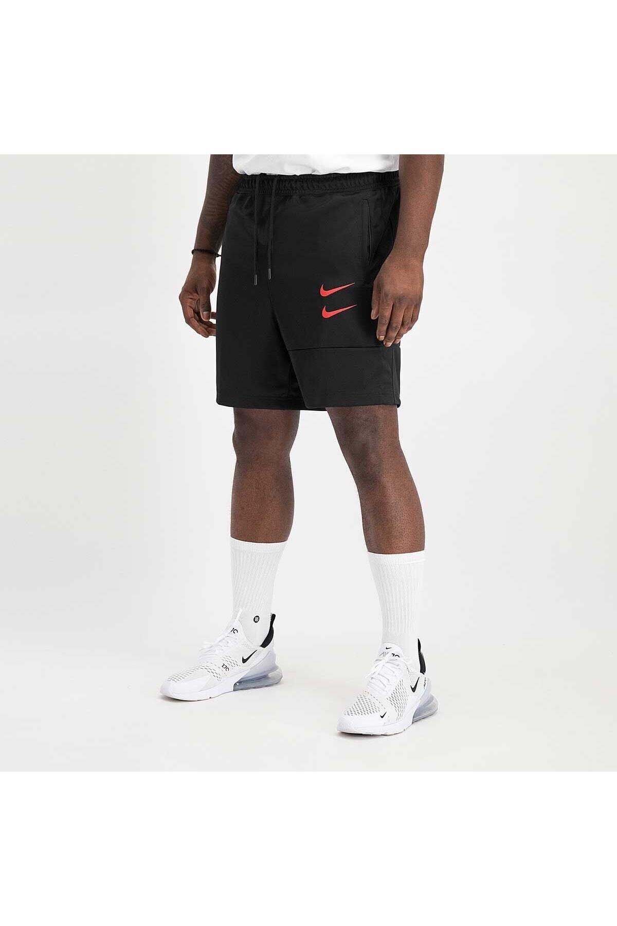 شلوارک ورزشی مشکی Swoosh مدل Cu3911-011 نایکی شلوارک برمودا Nike