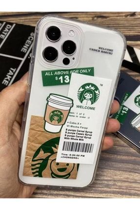 Iphone 13 Pro Starbucks Baskılı Şeffaf Kılıf BAYMASTAR-G25