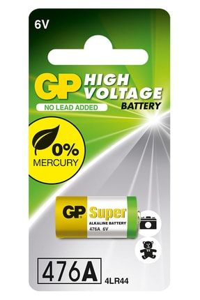 Batteries 476a Süper Alkalin 476a/px28a/a544/4lr44 Boy Pil, 6 Volt, Tekli Kart GP476A