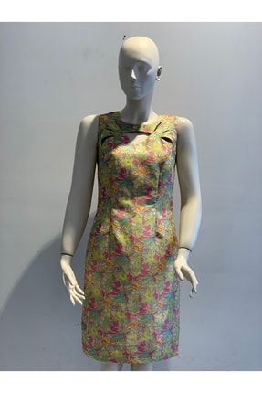 Kadın Geometrik Kesim Kalem Elbise A4098