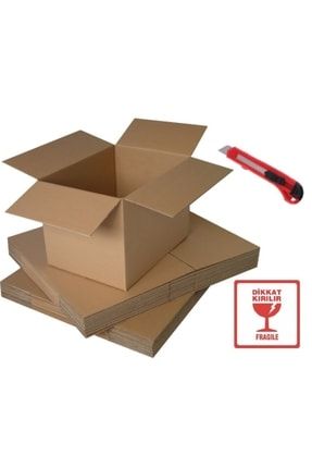 Eşya Paketleme Taşınma Seti - Karton Koli 10'lu, Maket Bıçağı, Dikkat Kırılabilir Etiketi 10'lu EGAmbalajSet2