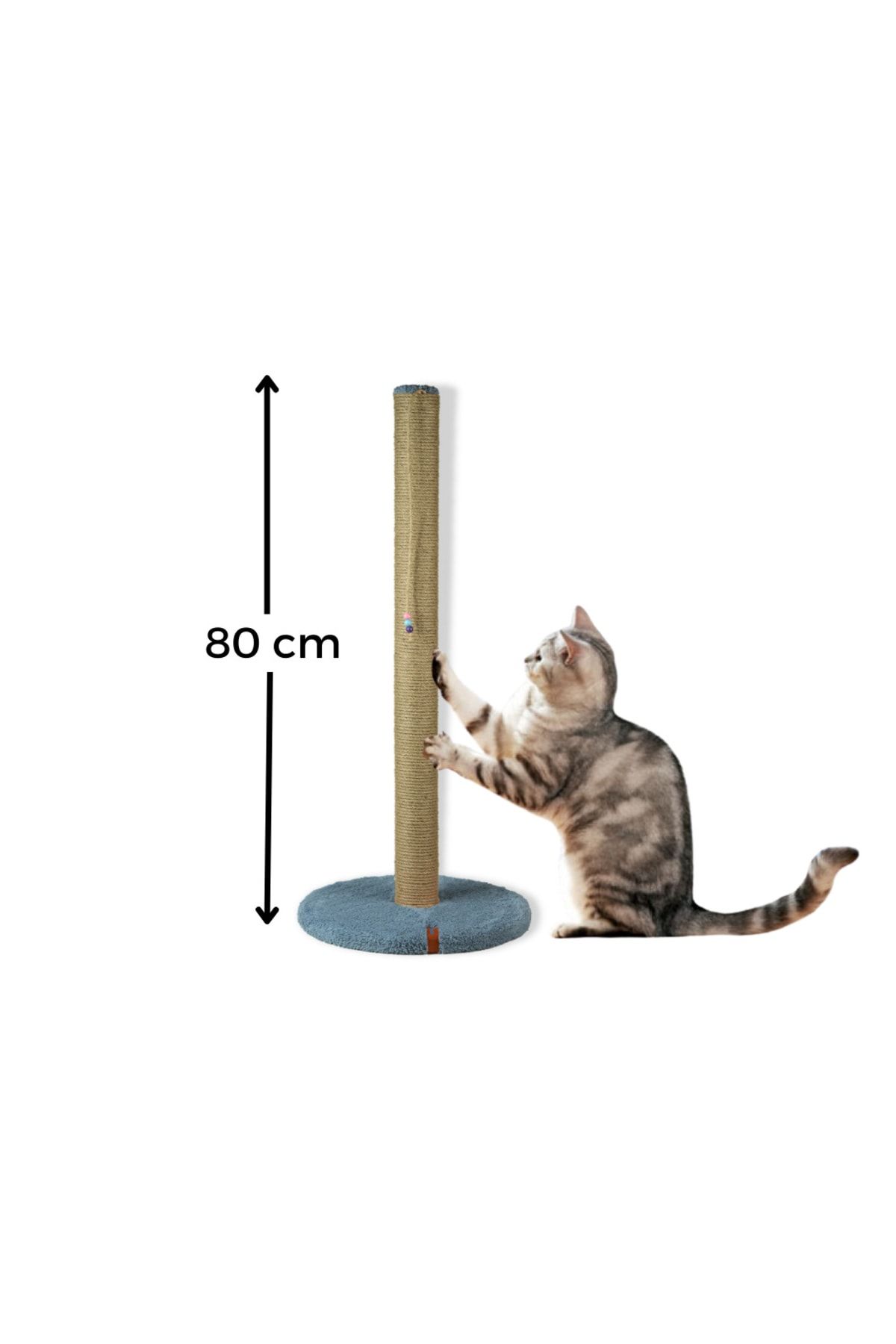 PUGALO-80 Cm Scratching Board Cylinder Base Long Catnip Scratching Board Gray 2
