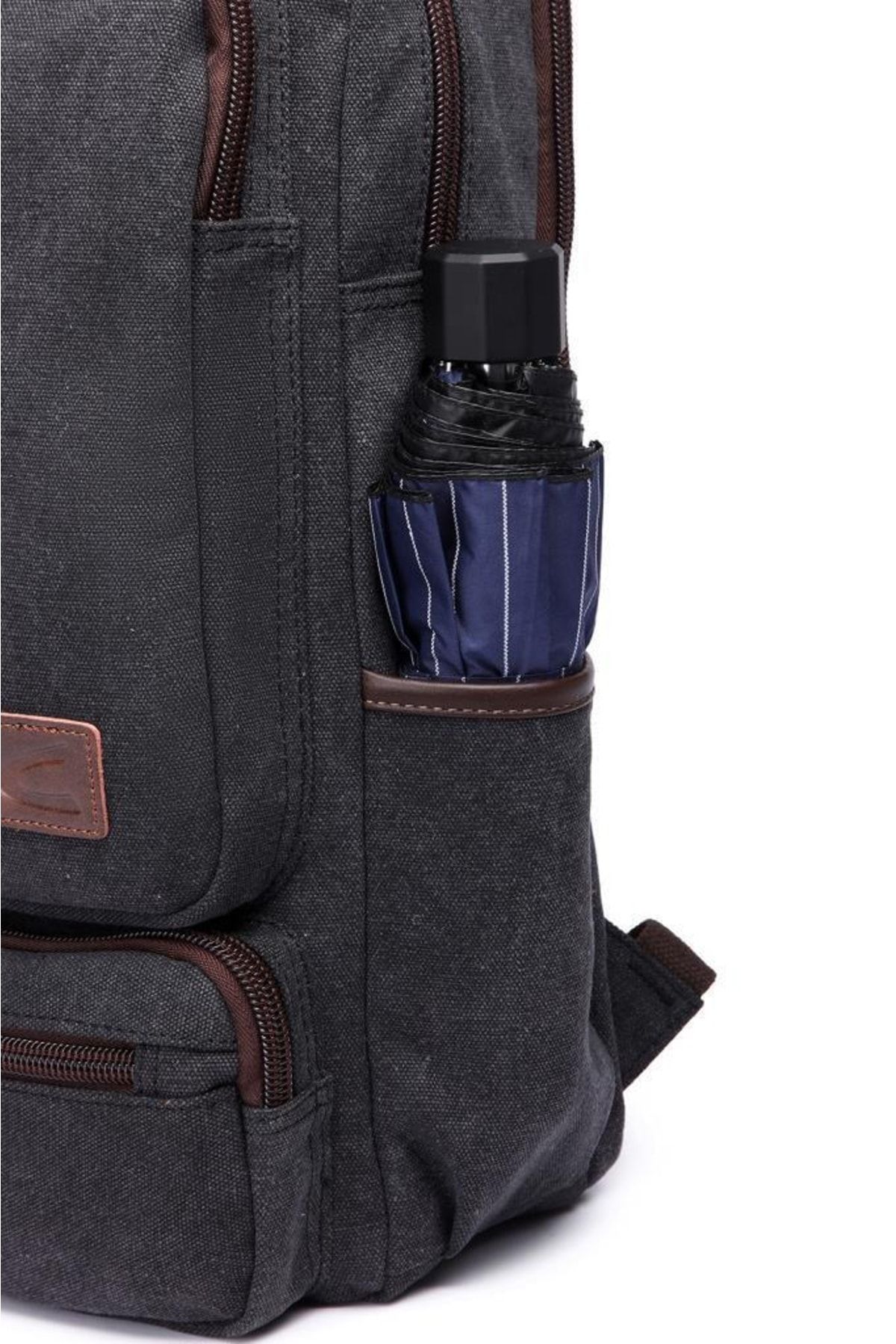 C-Active 1260 Kanvas Kumaş Büyük Boy Sırt Çantası - Siyah