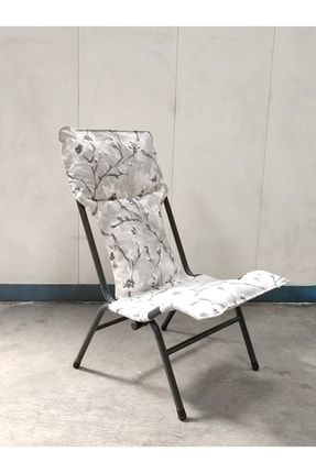 Katlanan Şezlong Sandalye -- Antrasit Iskeletli, Desenli Duck Kumaşlı -- TYC00430707542