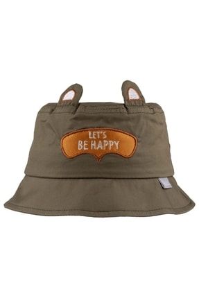 Erkek Bebek 1-3 Yaş Yazlık Let's Be Happy Kulaklı Fötr Pamuklu Şapka 48-50 fnlmk8130-09