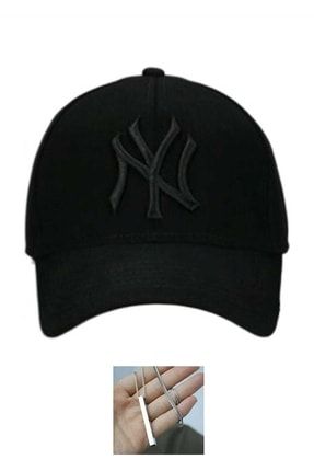 Ny New York Nakışlı Şapka Cap Ve Kolye 00076