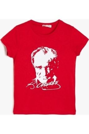 Unısex Kırmızı Atatürk Baskılı Çocuk T-shirt YGT86932CCKT2