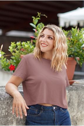 Kadın Oversize Crop T-shirt BT46SD584A