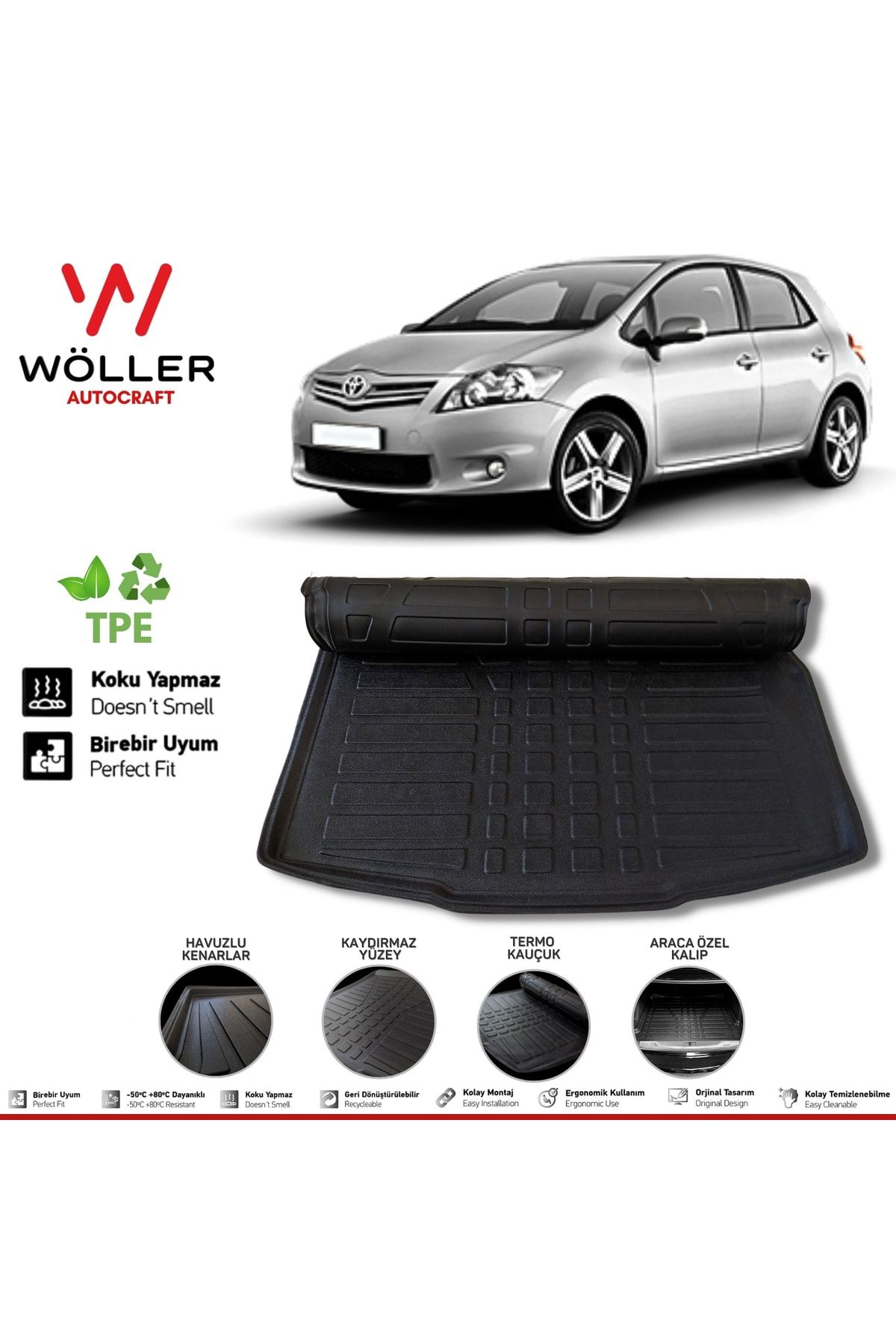 Багажный пул Wöller Toyota Auris с 2007 по 2012 год 3d Ultraflex Flexible wöllerultraflex102