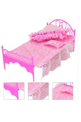 Bebek Evi Yatak Odası Mobilyası Aksesuarları Bebek Yatağı + Yastık + Çarşaf Frozen-barbie- Cindy ffff6ytk