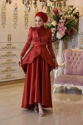 Almina Kırmızı Abiye Elbise MD 00132