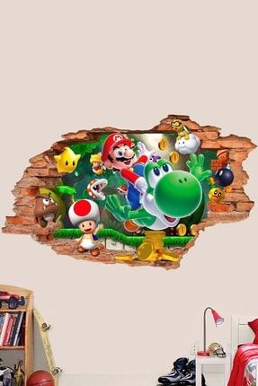 Süper Mario Bros 3d Duvar Sticker KTDOA1584