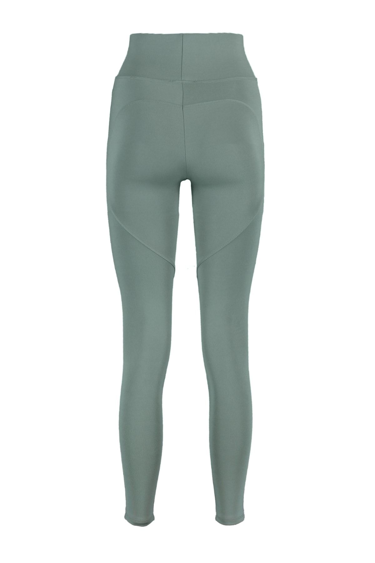 Trendyol Collection-Khakifarbene Push-up-Sportleggings in voller Länge aus Strick TWOAW21TA0030 8