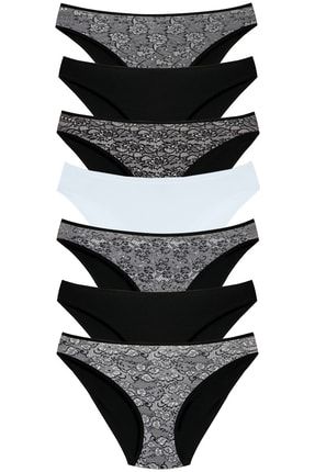 18001-7 Kadın 7'li Lace Love Bikini Külot Paketi