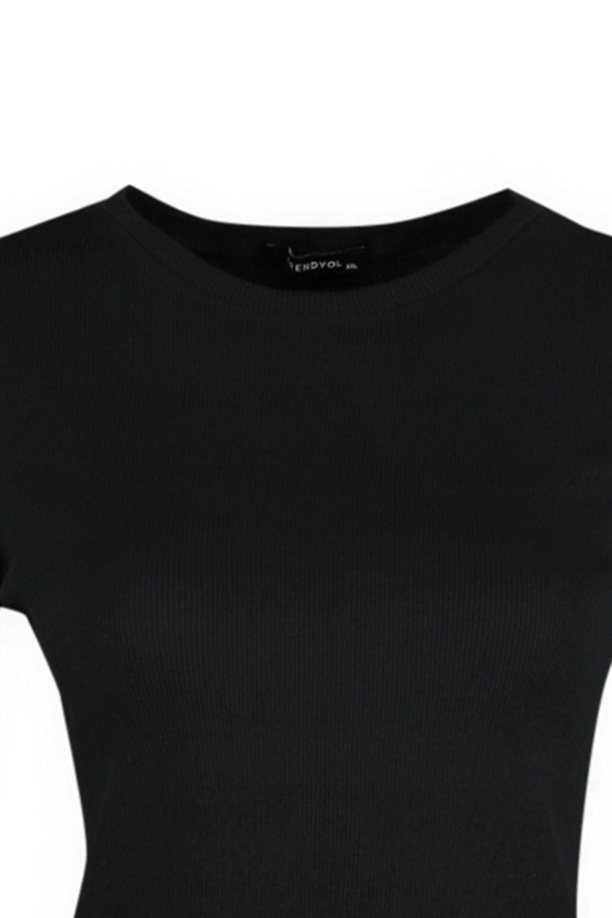 Trendyol Curve-Black Shoulder Detailed Knitted Blouse TBBSS22AF0045 7