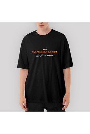 Spiderman Far From Home -2 Oversize Siyah Tişört OZT2740
