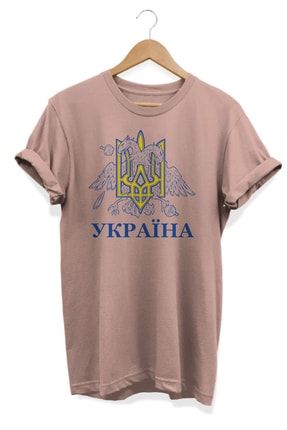 Ukrayna Arması Baskılı Oversize Tişört KS195131170422