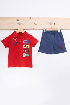 Erkek Bebek Kısa Kollu Yakalı Polo Yaka T-shirt Takım USB6P72