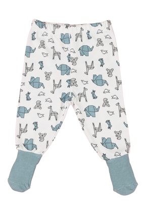Kız Erkek Bebek Patikli Pantolon Kendinden Çoraplı Alt Pijama %100 Organik Pamuk Yumuşacık Kumaş MLP-221195