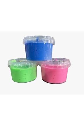 Pastel Renkli Slime Oyun Jeli - 3'lü Paket -ellere Yapışmaz - Ce Belgeli yenigoldslimesimli3