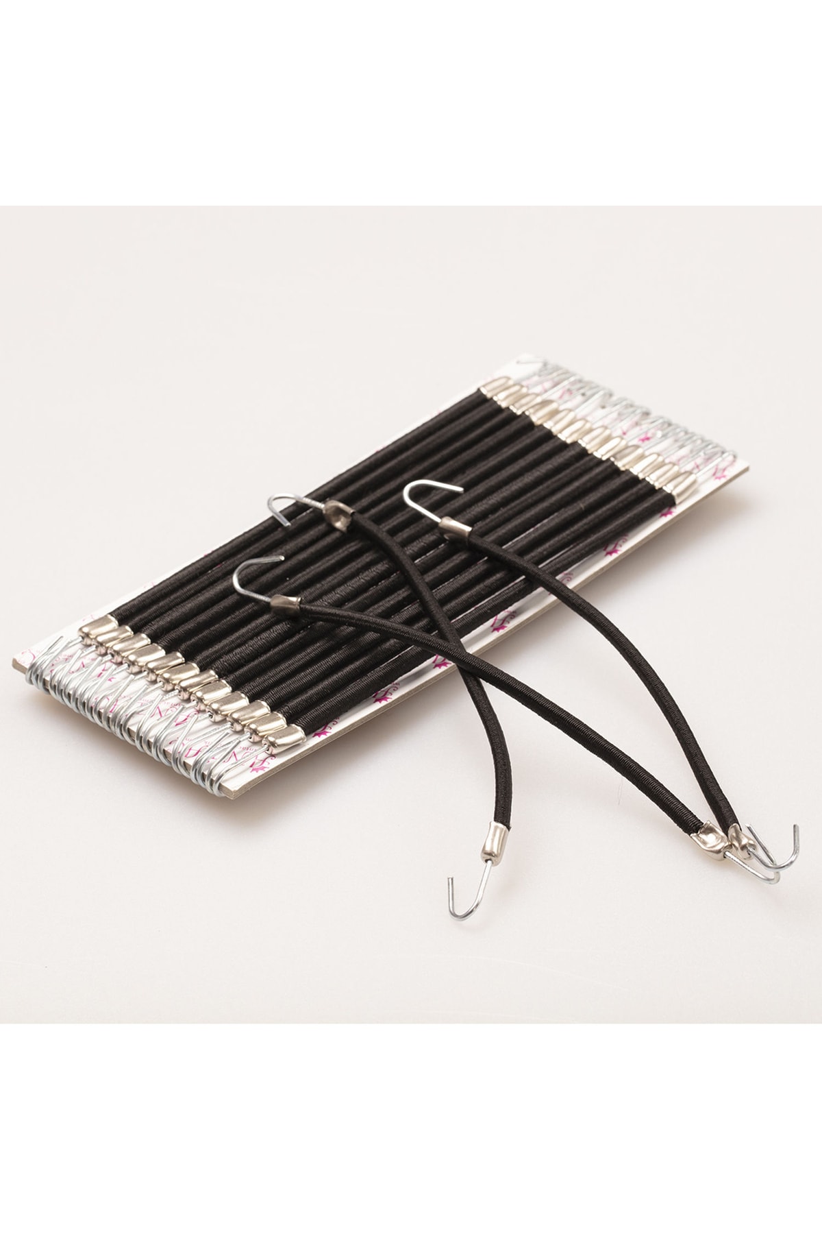 CANSIN Kuaför Kaliteli Kancalı Lastik Toka Saç Çengelli Örgü Lastiği Siyah ( 10 Adet )