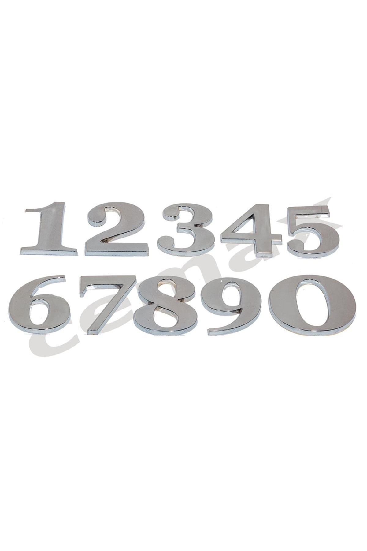 EYM Yapışkanlı Rakam 8,5 Cm Villa Boy Krom Renk ( 1 Adet Rakam Fiyatıdır Set Değildir )