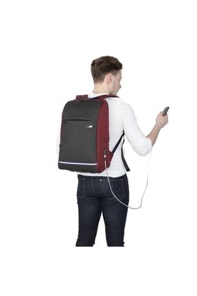 Smart Bag Usb Şarj Girişli Akıllı Laptop Sırt Çantası 1203 Bordo MV2126
