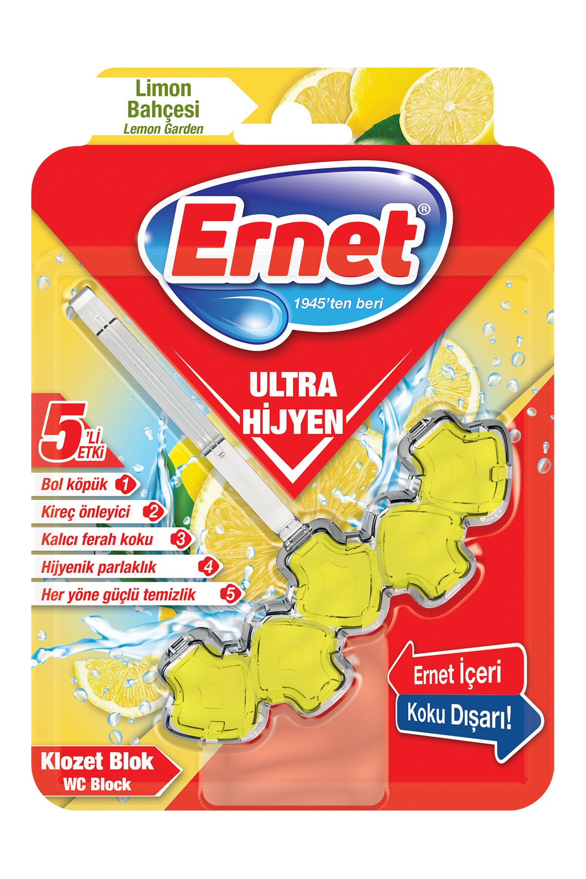 Ernet Ultra Hijyen Klozet Blok Limon Bahçesi 50 G