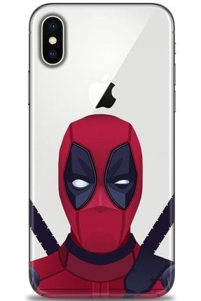 Iphone Xs Max Kılıf Hd Baskılı Kılıf - Hello Deadpool + Temperli Cam amap-iphone-xs-max-v-263-cm