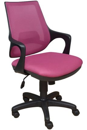 Kontez Büro Çalışma Koltuğu Öğrenci Sandalyesi Plastik Ayak Pembe MLN21-RMTY402