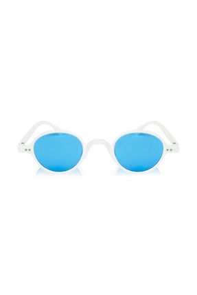 Gözlük Kadın Mavi Çerçeve Beyaz Rengi Estetik Yaz Uv Korumalı BELNRX18