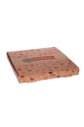 Emoji Baskılı Pizza Kutusu 22 Cm 22x22x4 Cm - 300 Adet PA222242-300