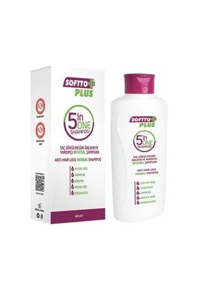 Softto Plus 5in Saç Dökülme Önleyici Ve Besleyici Bitkisel Şampuan, 360 Ml SOFFTO 230587