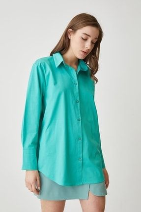 Oversize Gömlek-su Yeşili GLK00164