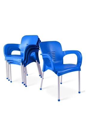 4 Adet Metal Ayaklı Plastik Sandalye 6 Renk Kollu Koltuk oscar44