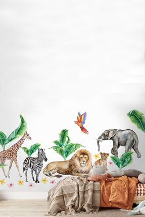 Tropikal Safari 3xl Çocuk Odası Duvar Sticker Seti KTDOA2027