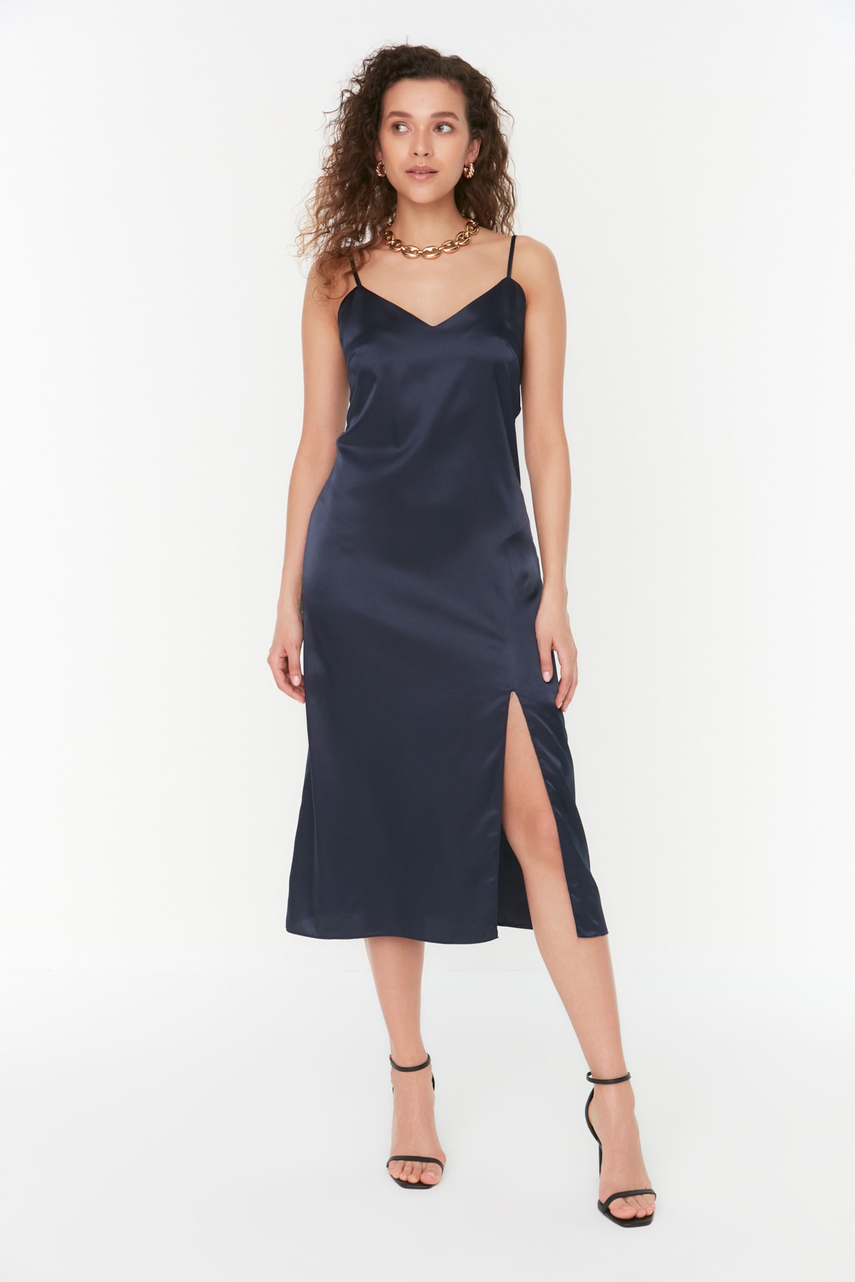Trendyol Collection Kleid Dunkelblau Shift Fast ausverkauft