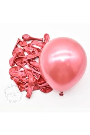 Küçük Boy Pembe Krom Balon Parlak Pembe Renk Balon Yüksek Kaliteli Aynalı Balon 12,5cm (10 Adet) TYMB002