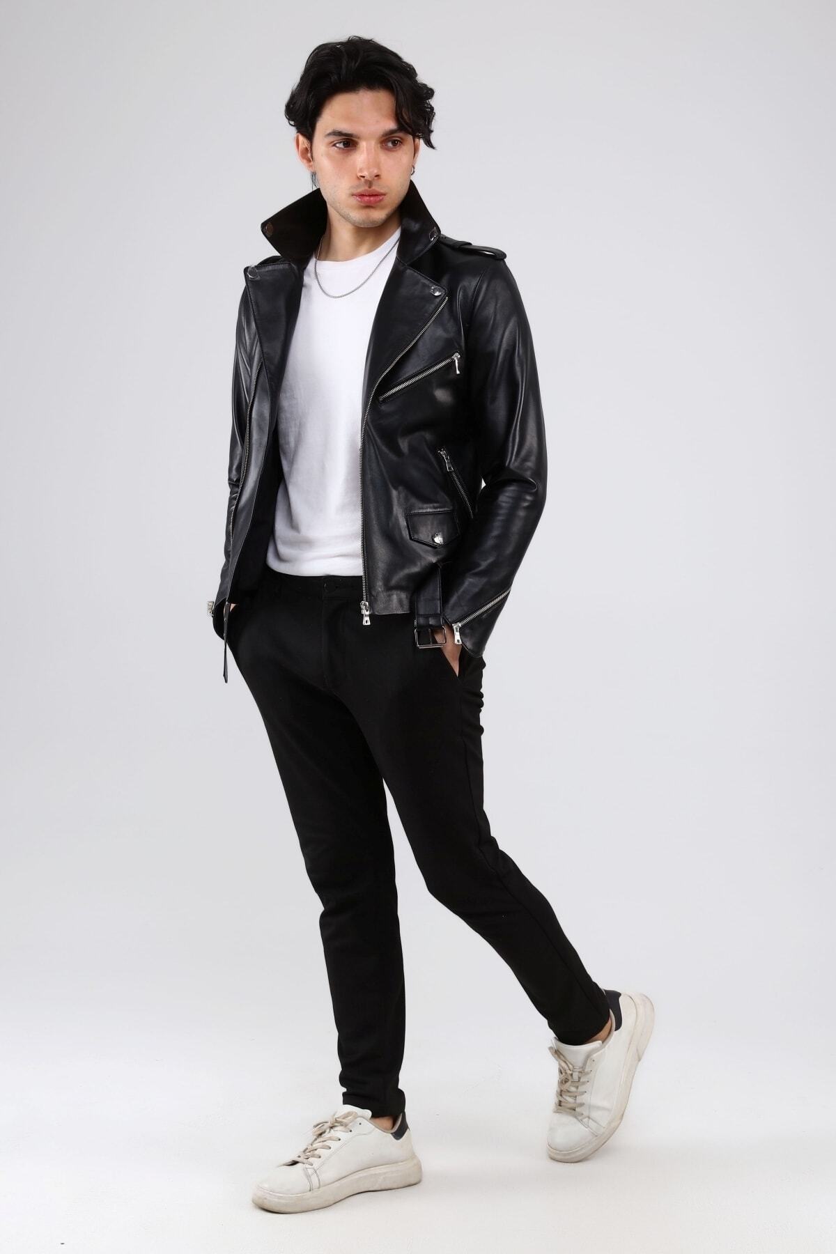 کاپشن مردانه راسته  آستین بلند |  CE-YIL DERİ ÜRÜNLERİ çprz1231 - تصویر 3