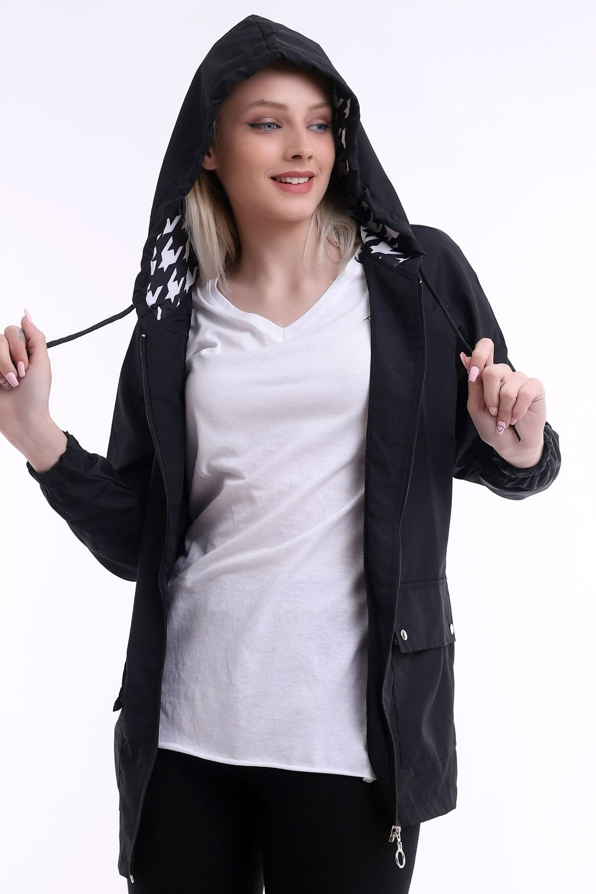 Thin black raincoat shop