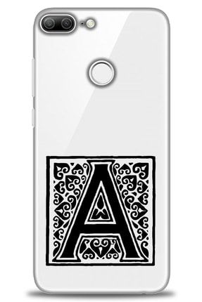 Huawei Honor 9 Lite Kılıf Hd Baskılı Kılıf - Mosaic A Harfi Siyah + Temperli Cam kmhu-honor-9-lite-v-251-cm